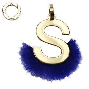 Fendi ABClick “S” Blue Mink Fur Detail Charm